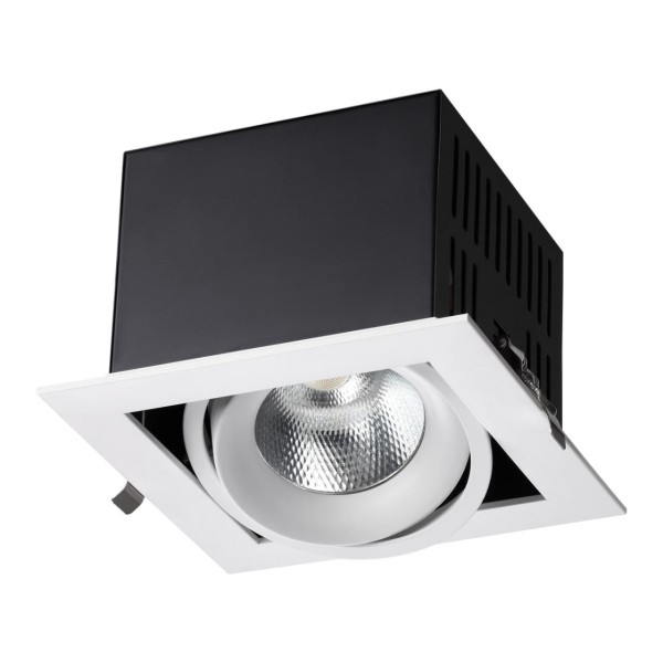 358440 SPOT NT20 481 белый/черн Встраиваемый карданный светильник IP20 LED 4000К 24W 100-265V GESSO