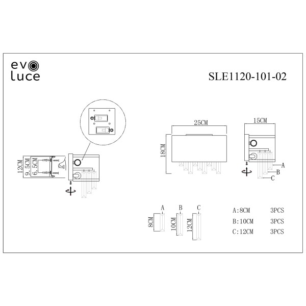 SLE1120-101-02 Светильник настенный Хром/Белый E14 2*40W DAHLIA