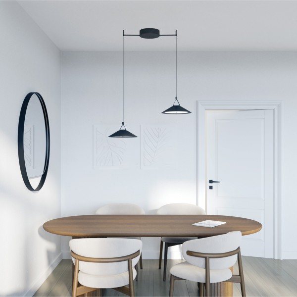 DK5564-BK Cветильник для трека-ремня Belty, серия Flow, со светодиодом, D300*H71мм, 48V DC, 20W, RA90, 120°, 4000K, IP20, черный, алюминий