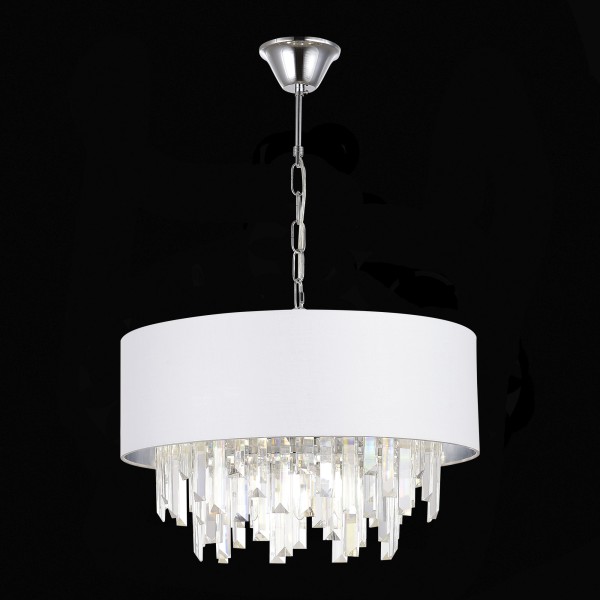 SLE1120-103-07 Светильник подвесной Хром/Белый E14 7*40W DAHLIA