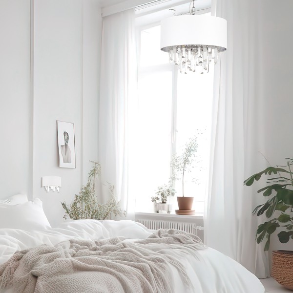 SLE1120-103-07 Светильник подвесной Хром/Белый E14 7*40W DAHLIA