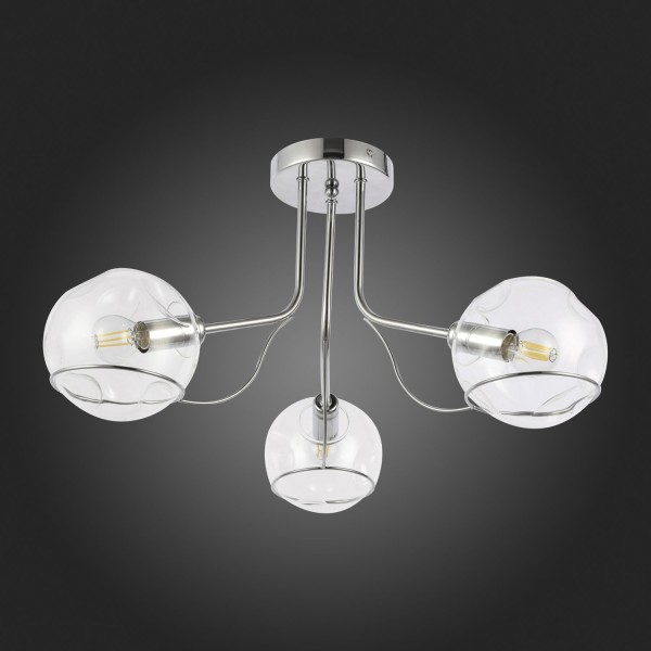 SLE102502-03 Светильник потолочный Хром/Прозрачный E14 3*40W BACA