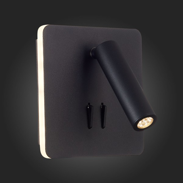 SL1586.431.01 Светильник настенный Черный LED 1*9W 3000K 624Lm Ra>80  IP20 L-xW140xH140 170-240V Настенные светильники