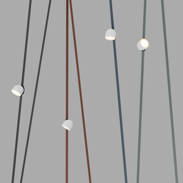 DK5543-WH+BK Поворотный светильник для трека-ремня Belty, серия Spot, со светодиодом, D100*H107мм, 48V DC, 12W, RA90, 120°, 3000K, IP20, белый с черным, алюминий