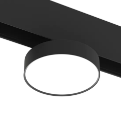 Трековый светодиодный светильник магнитный RONDO MAGNETIC S20 48V 10W 110° CRI90 OSRAM 4000K | Черный корпус Ø95х135 mm 