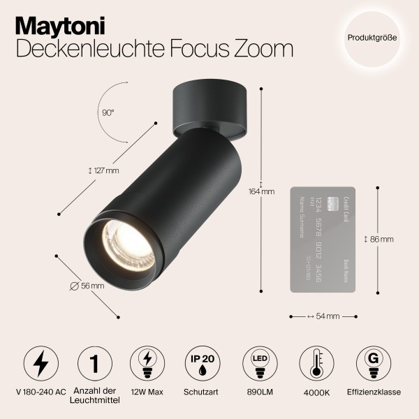 Потолочный светильник Technical C055CL-L12W4K-Z-B