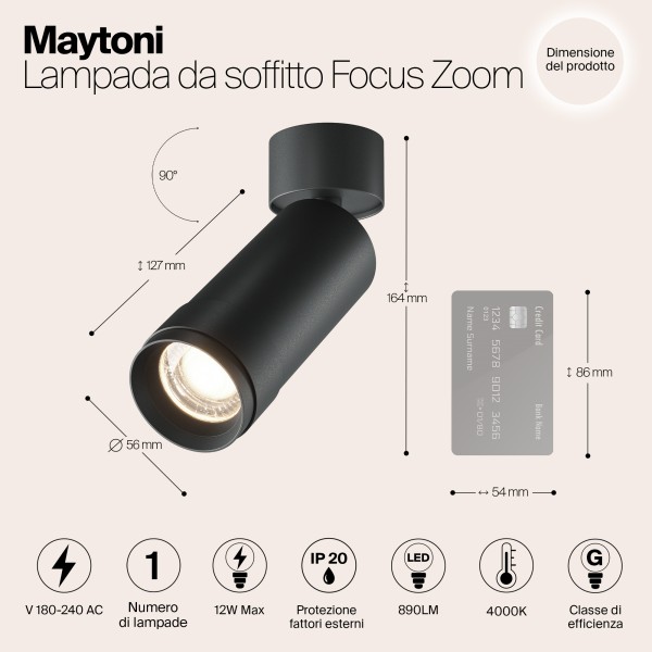 Потолочный светильник Technical C055CL-L12W4K-Z-B