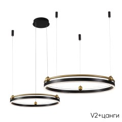 Люстра Crystal Lux FERNANDO SP123W LED BLACK/GOLD