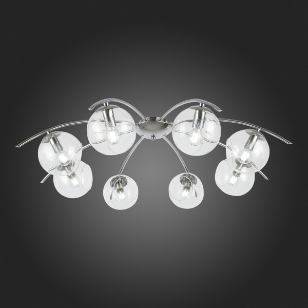 SLE102602-08 Светильник потолочный Хром/Прозрачный E14 8*40W RATELLA