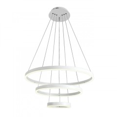 Люстра подвесная светодиодная 60W, 3000-6500K с диммером, пульт ДУ, белый PLC-7061-600-WH