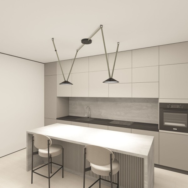 DK5565-BK Cветильник для трека-ремня Belty, серия Flow, со светодиодом, D300*H71мм, 48V DC, 20W, RA90, 120°, 3000K, IP20, черный, алюминий