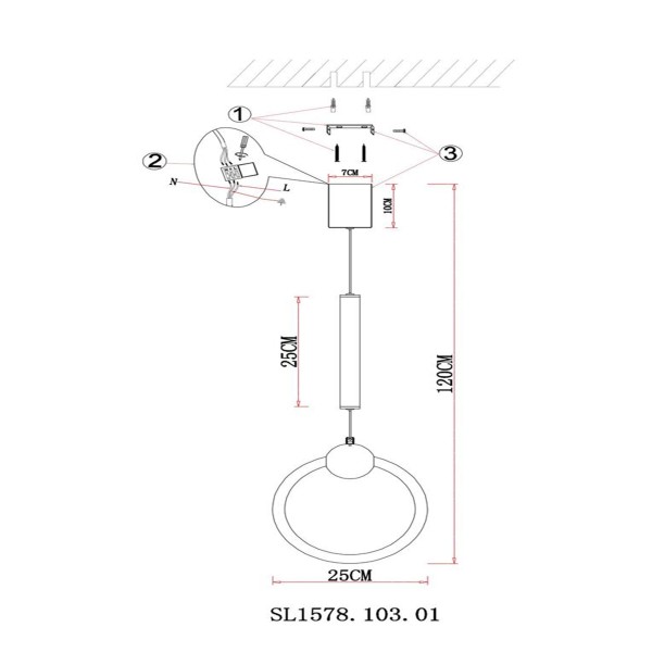 SL1578.103.01 Подвес ST-Luce Хром/Белый,Хром LED 1*15W 3000K GIERA