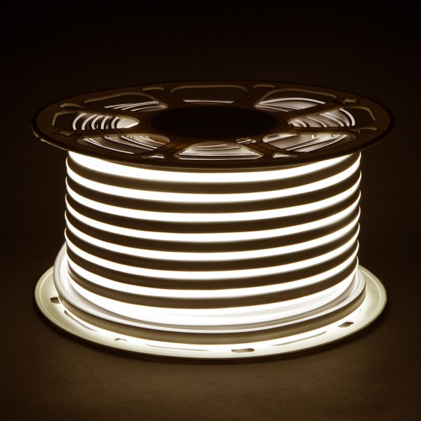 Светодиодный гибкий неон 220 В 9.6 Вт/м 120 Led/м 2835 IP67, односторонний дневной белый 4200 K, 50 м Гибкий неон 220V 9,6W 120Led 2835 IP67 односторонний дневной белый, 50 м