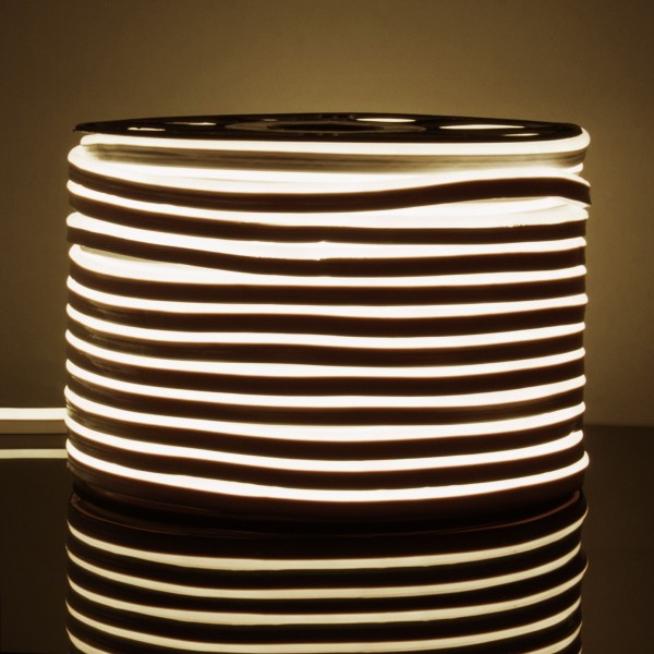 Светодиодный гибкий неон 220 В 9.6 Вт/м 120 Led/м 2835 IP67, односторонний дневной белый 4200 K, 50 м Гибкий неон 220V 9,6W 120Led 2835 IP67 односторонний дневной белый, 50 м