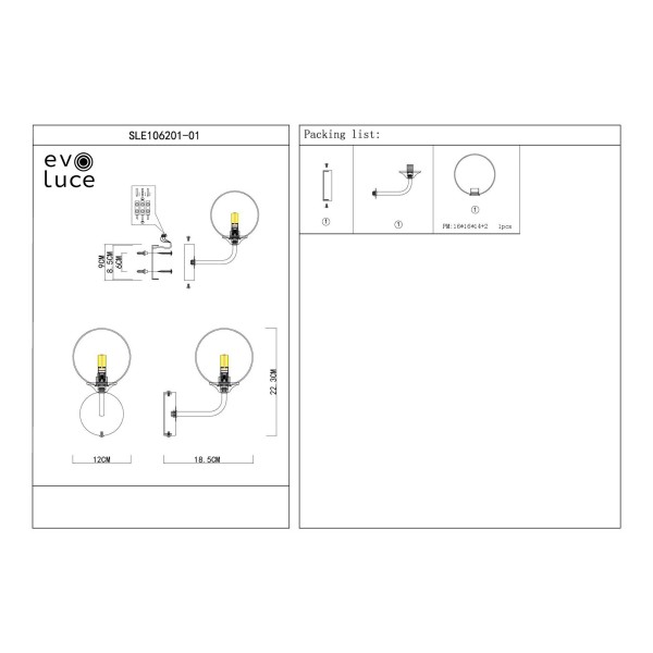 SLE106201-01 Светильник настенный ST-Luce Золотистый/Белый G9 LED 1*5W REDJINO
