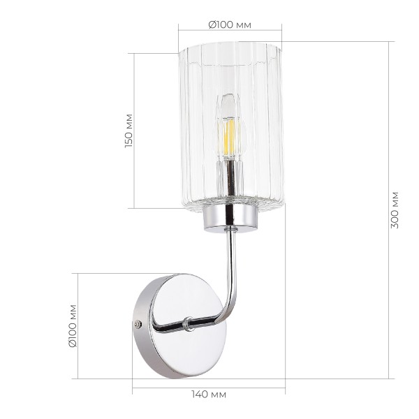 SLE1127-101-01 Светильник настенный Хром/Прозрачный E14 1*40W TILDA