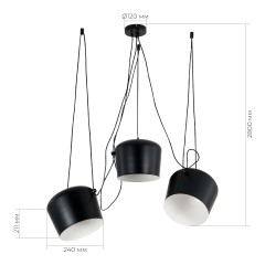 SLE120643-03 Светильник подвесной Черный/Черный E27 3*40W TRIESTE