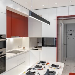 Линейный светодиодный подвесной односторонний светильник 103см 20Вт 6500К черный LSG-01-1-8*103-16-6500-MSh