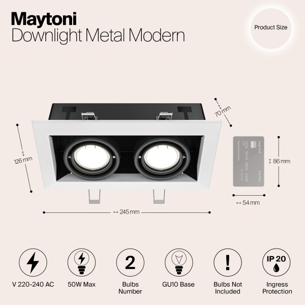 Встраиваемый светильник Technical DL008-2-02-W