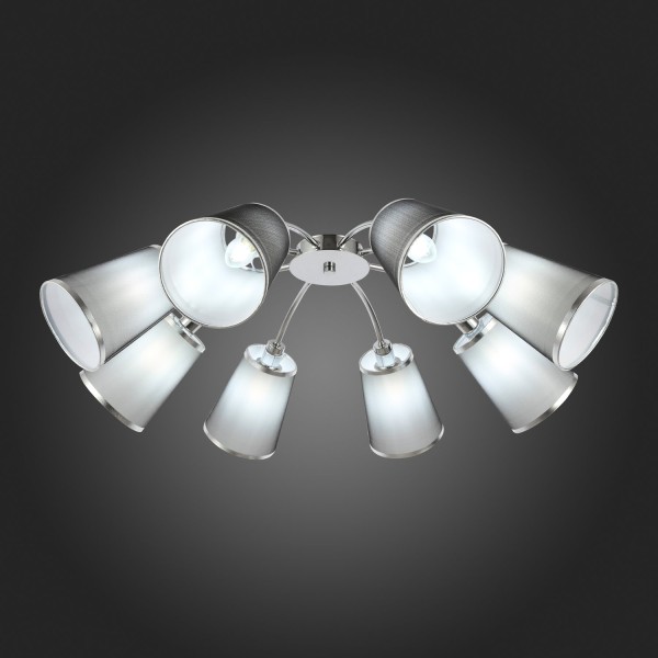 SLE103002-08 Светильник потолочный Хром/Черный E14 8*40W MALEONTE