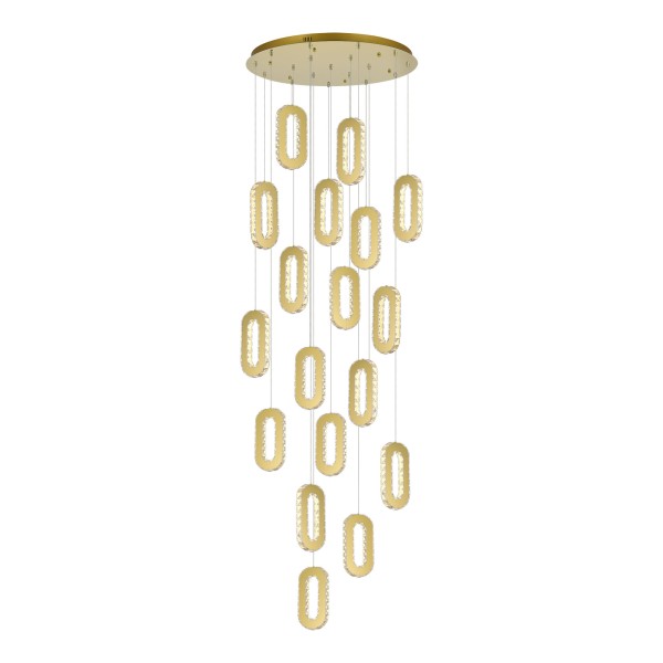 SL6506.203.18 Светильник подвесной ST-Luce Золотистый/Золотистый, Прозрачный LED 18*9W 3000K ALLUNGO