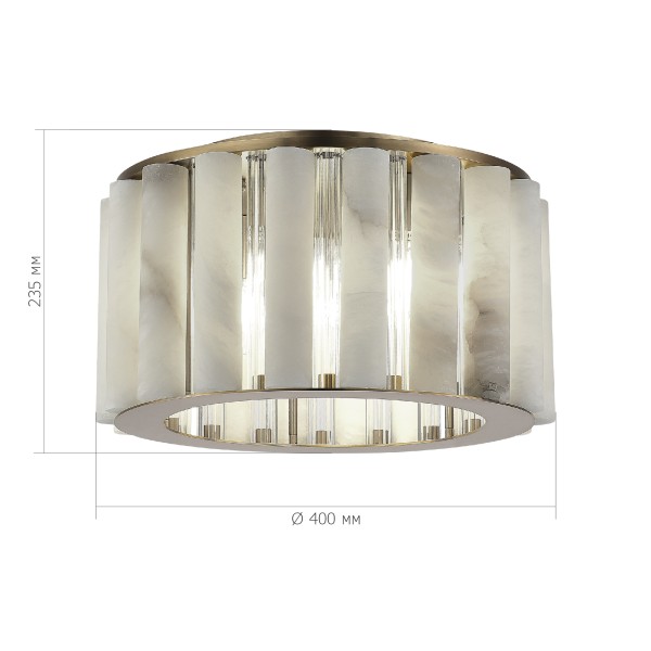 SL1516.302.06 Светильник потолочный ST-Luce Бронза, Прозрачный/Белый алебастр E14 6*40W DELIGHT