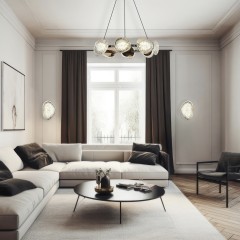 SL6018.203.64 Светильник подвесной ST-Luce черный/ золотистый / прозрачный LED 1*64W 4000K MYSTERY