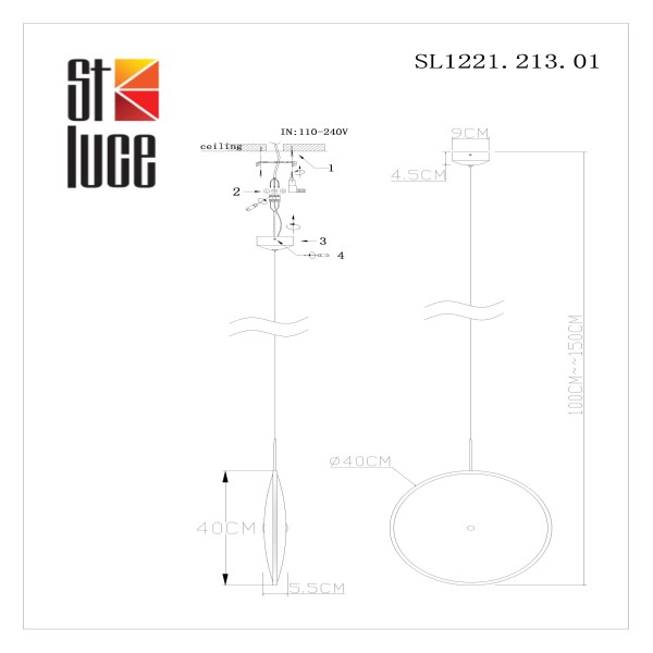 SL1221.213.01 Светильник подвесной ST-Luce Бронза/Бронза LED 1*18W 4000K IMENTE