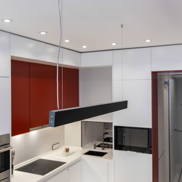 Линейный светодиодный подвесной односторонний светильник 103см 20Вт 4200К черный LSG-01-1-8*103-16-4200-MSh