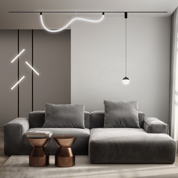 DK8060-BK Гибкий рассеивающий матовый светильник SMART RAY 18W DIM 3000K-6000K, длина плафона 1.5м, черный