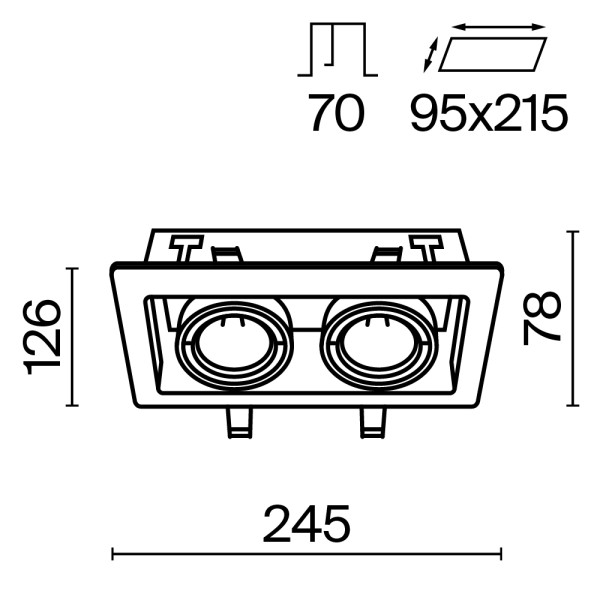 Встраиваемый светильник Technical DL008-2-02-B
