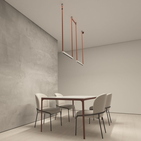 DK5573-WB Cветильник для трека-ремня Belty, серия Grill, со светодиодом, L642*W40*H45мм, 48V DC, 24W, RA90, 24°, 3000K, IP20, белый с черным, алюминий