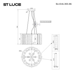 SL1516.303.06 Светильник подвесной ST-Luce Бронза, Прозрачный/Белый алебастр E14 6*40W DELIGHT