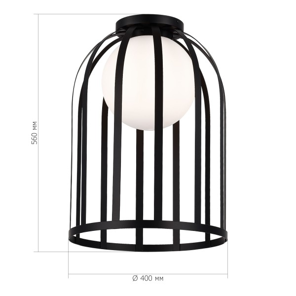 SL6129.402.01 Светильник потолочный ST-Luce Черный/Белый E27 1*60W NORDIC