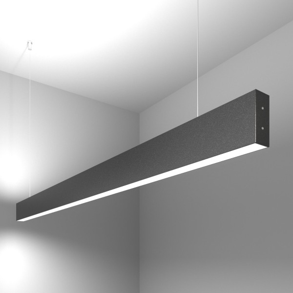 Линейный светодиодный подвесной двусторонний светильник 128см 50Вт 6500К черный LSG-01-2-8*128-35-6500-MSh
