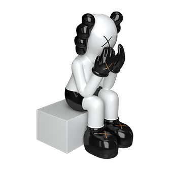 Дизайнерская статуэтка копилка KAWS синий