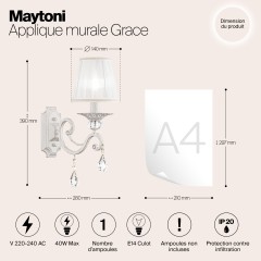 Настенный светильник (бра) Maytoni ARM247-01-G