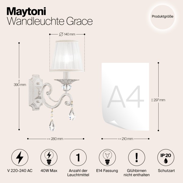 Настенный светильник (бра) Maytoni ARM247-01-G