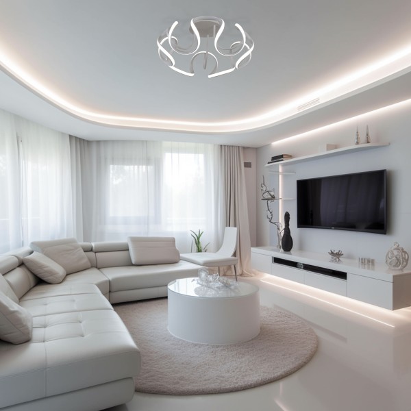 Потолочный светодиодный светильник с пультом управления 90238/1 белый