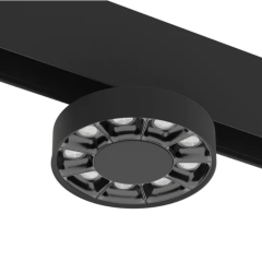 Трековый светодиодный светильник магнитный RONDO MAGNETIC MASK S20 48V 10W 36° CRI90 OSRAM 3000K | Черный корпус Ø95х135 mm