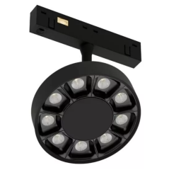 Трековый светодиодный светильник магнитный RONDO MAGNETIC MASK S20 48V 10W 36° CRI90 OSRAM 3000K | Черный корпус Ø95х135 mm