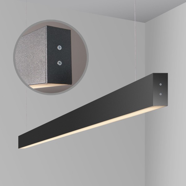 Линейный светодиодный подвесной двусторонний светильник 128см 50Вт 3000К черный LSG-01-2-8*128-35-3000-MSh