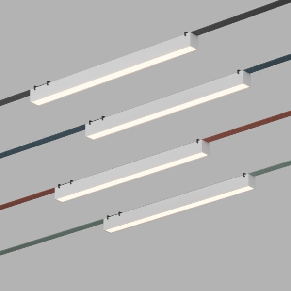 DK5577-WH Cветильник для трека-ремня Belty, серия Linear, со светодиодом, L642*W40*H45мм, 48V DC, 24W, RA90, 120°, 3000K, IP20, белый, алюминий