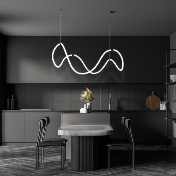 Подвесной светодиодный светильник ССТ с пультом управления 90288/1 черный