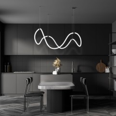 Подвесной светодиодный светильник ССТ с пультом управления 90288/1 черный