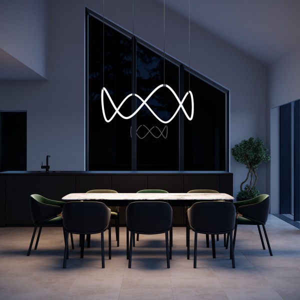 Подвесной светодиодный светильник ССТ с пультом управления 90288/1 черный