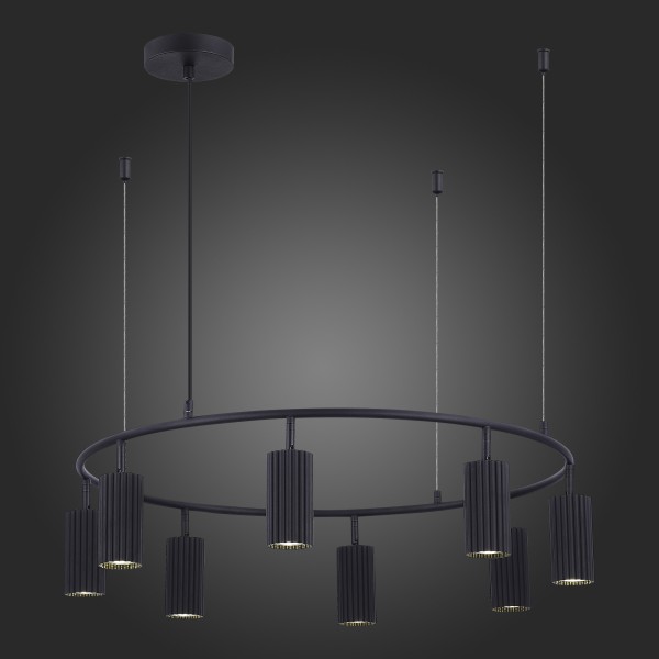 SL1213.403.08 Светильник подвесной ST-Luce Черный/Черный GU10 8*5W 4000K KENDO