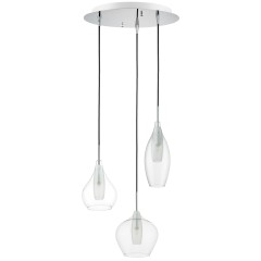 803051 Подвес PENTOLA 3х25W G9 ХРОМ/ПРОЗРАЧНЫЙ
