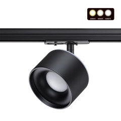 358974 PORT NT22 222 черный Светильник трековый однофазный трехжильный с переключ. цв. температуры IP20 LED 3000К\4000К\6000К 12W вниз + 3W вверх 110-