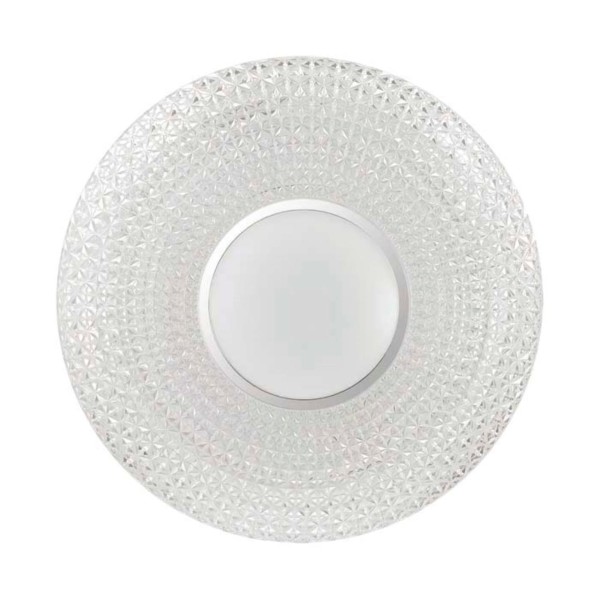 2048/DL PALE SN 049 Светильник пластик/белый/прозрачный/хром LED 48Вт 3000-6300K D420 IP43 пульт ДУ VISMA